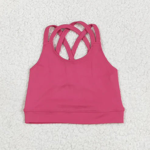 6.9 GT1010 Baby Girls Hot Pink Strap Yoga Vest Top