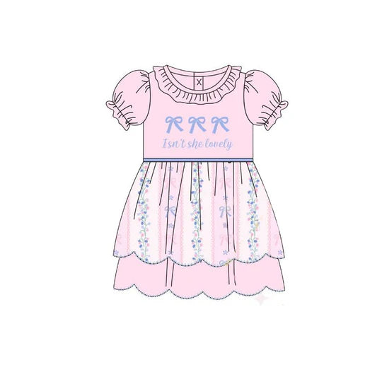 12.20 MOQ：5pcs GSD3447 pre-order toddler clothes bows print girl summer dress