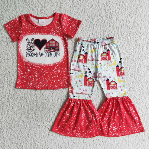 4.23 rts no moq B12-23 girls clothing cartoon print short sleeve long prints baby clothing milk silk