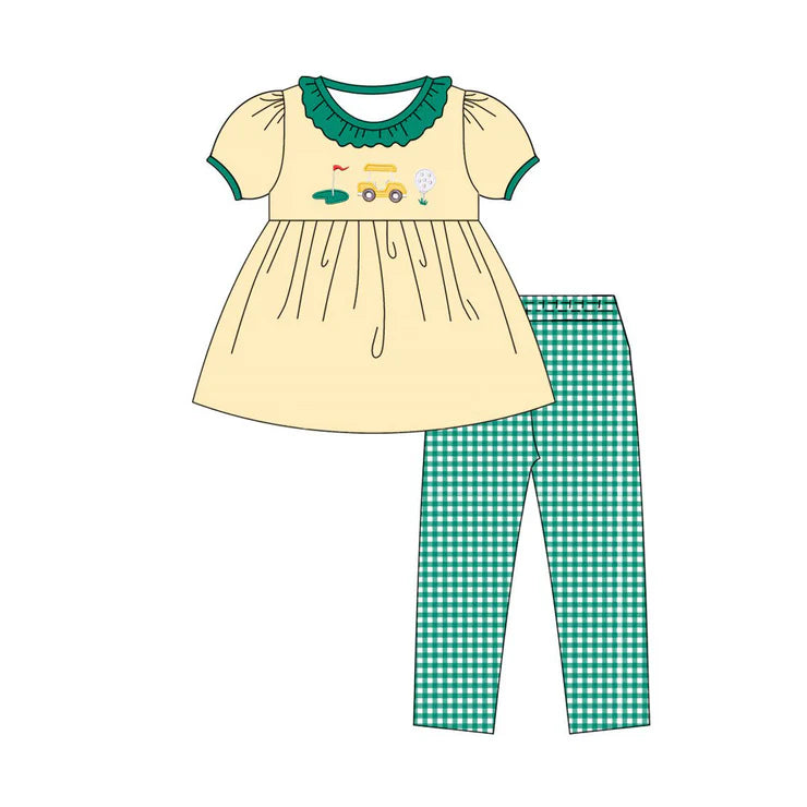 11.20 MOQ：5pcs GSPO2207 pre-order toddler girl clothes golf girl spring set