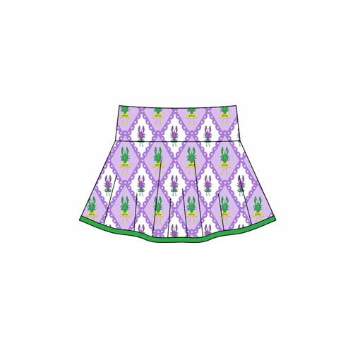 10.28 GLK0161 Baby Girls Mardigras Crayfishes Checked Yoga Skirt Shorts Bottom Preorder