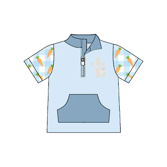11.13 MOQ：5pcs BT1547 pre-order toddler boy clothes cross boy easter summer top shirt