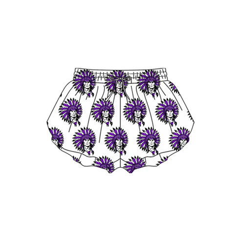 8.30 Custom Moq 5 Baby Girls white Indians Team Ruffle Shorts
