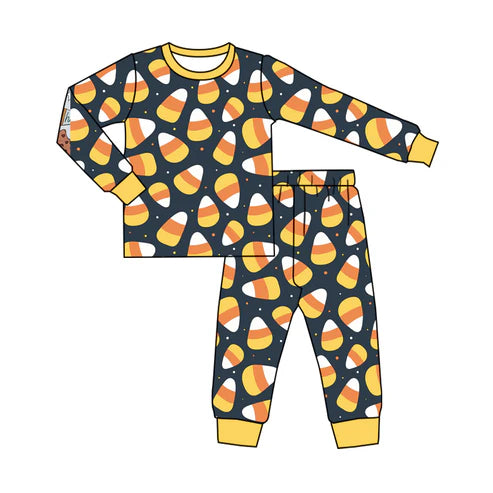 5.21 BLP1066 Baby Boys Black Long Sleeves Candy Plaid Top Pant Pajamas Set Preorder