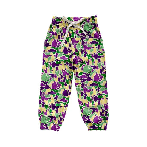 9.4 P0838 Baby Boys Mardi Gras Camo Pockets Jogger Pants Preorder