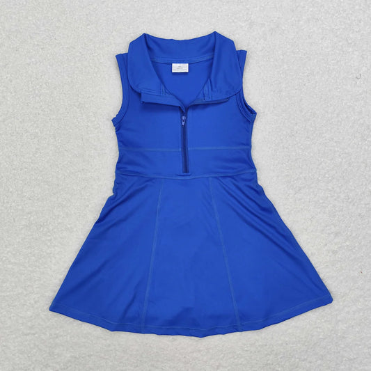 L-3.3 GSD1381 Baby Girls Royal Blue Athletic Active Wear Knee Length Dresses