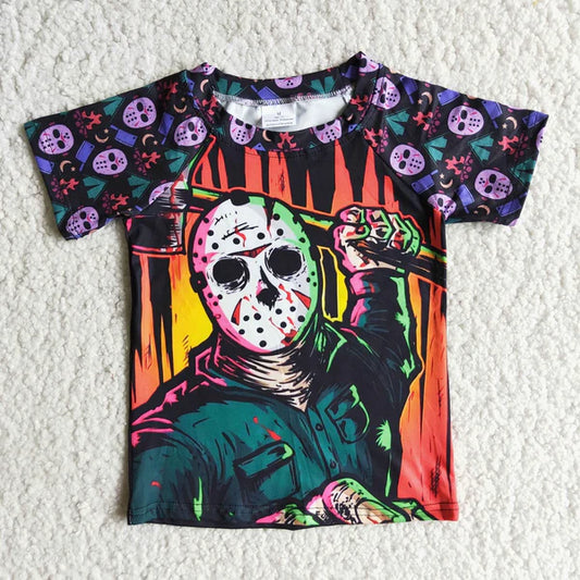 A0-10 Halloween Boys Horror Character Short Sleeve Shirts