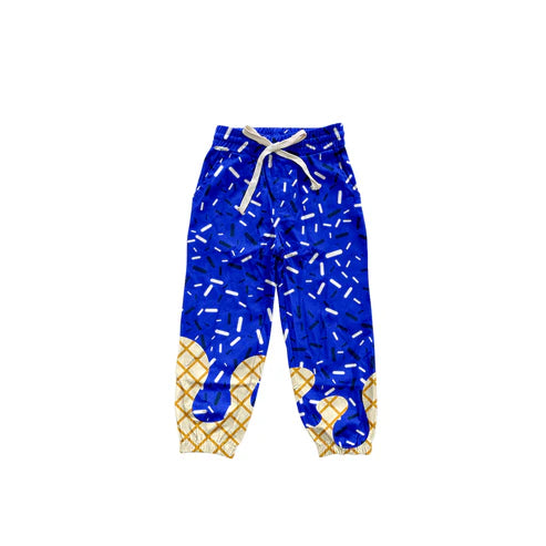 8.7 P0818 Baby Girls Hot Blue Drip Team Pockets Yoga Pant Preorder
