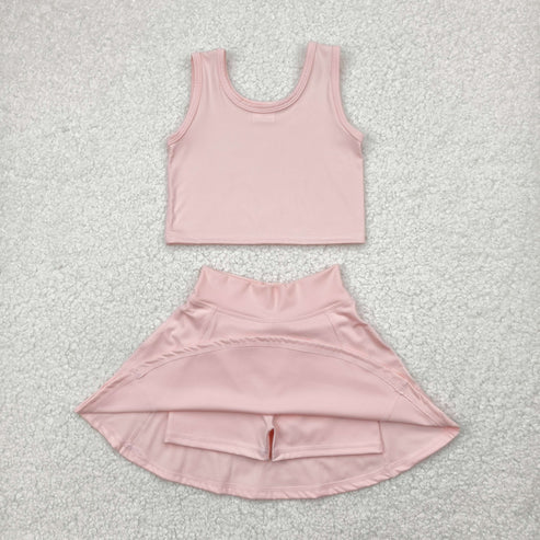 4.29 GSD1977 Baby Girls Pink Vest Top Sports Skorts Clothes Set