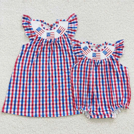 3.11 baby girl clothes smock patriotic 4th of July matching clothes
