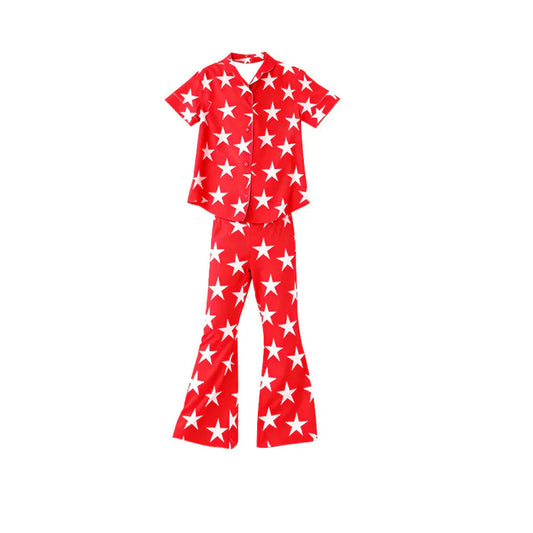 11.19 MOQ:5pcs GSPO2200 pre-order toddler girl clothes star girl bell bottom pant set