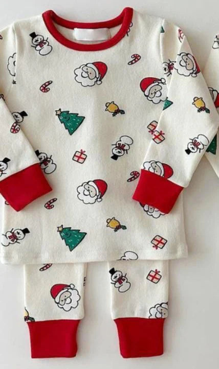 5.30 BLP0978 Baby Boys Christmas Santa Snowman Red Pajamas Clothes Sets Preorder