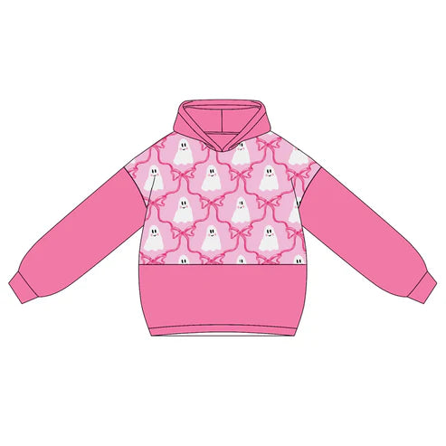 5.22 GT1038 Baby Girls Hot Pink Long Sleeves Bows Ghosts Hoodies Top Preorder