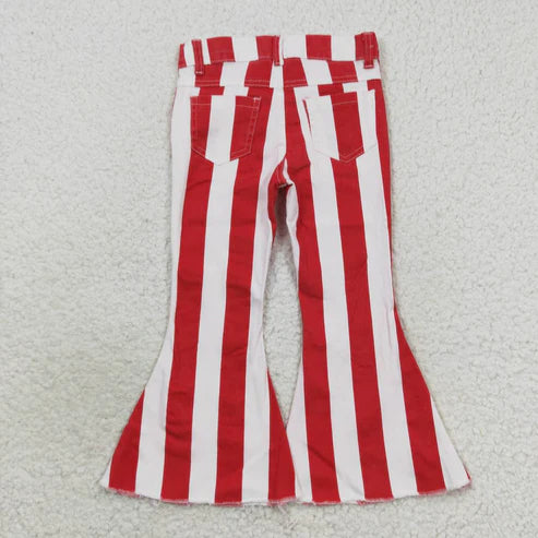 L-3.7 P0246 Red and white striped denim pants