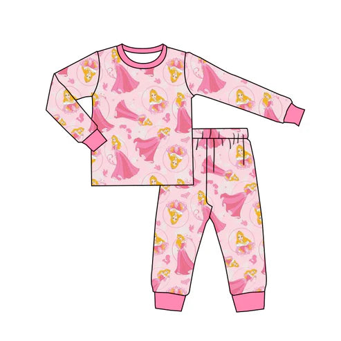 6.23 Custom Moq 3 Baby Girls Princess 2 Pants Pajamas Clothes Sets