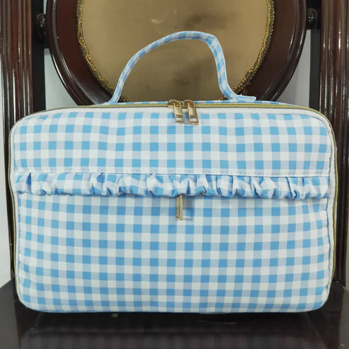 3.10 BA0089 Blue and white checkered lunch box bag