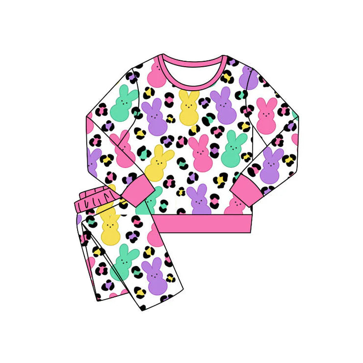 11.14 MOQ：5pcs GLP3141 pre-order toddler girl clothes rabbit print girl easter set