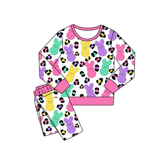 11.14 MOQ:5pcs GLP3141 pre-order toddler girl clothes rabbit print girl easter set