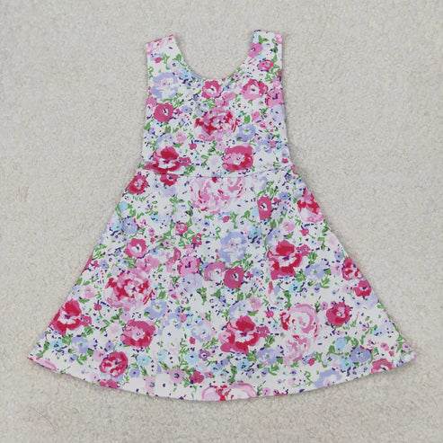 4.1 GSD1991 Baby Girls Pink Flowers Sleeveless Athletic Dress