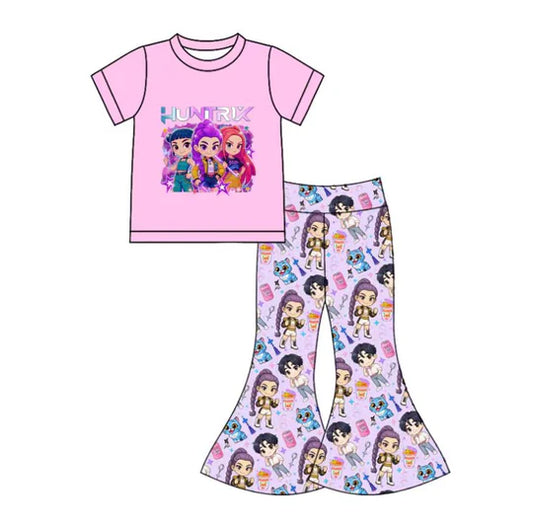 12.15 MOQ：5pcs GSSO2996 pre-order baby girl clothes bows print toddler girl summer outfit