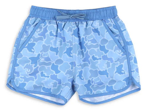 10.20 S0582 Baby Boys Blue Whales Camo Pockets Swimming Trunks Preorder