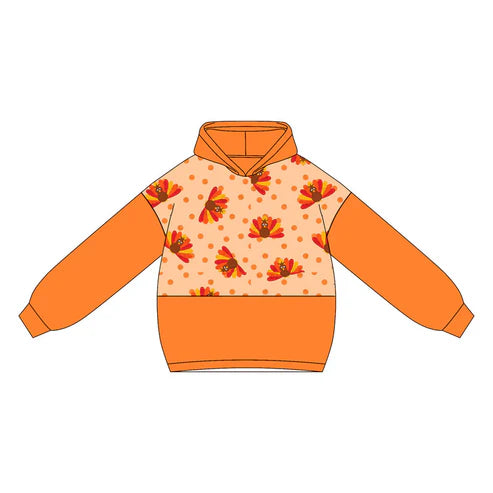 5.22 BT1247 Baby Boys Orange Long Sleeves Turkey Hoodies Top Preorder