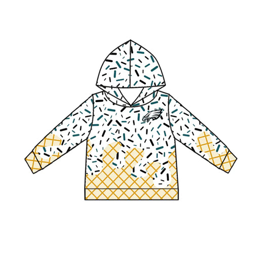 7.8  Custom Moq 3 Baby Boys Long Sleeves EAGLES Team Hoodies Top