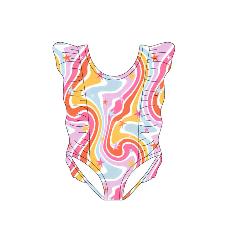 11.14 MOQ:5pcs S0615 pre-order baby girl clothes star girl summer swimsuit beach wear