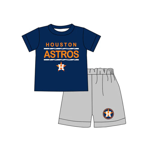 4.26 Preorder(moq 3) Baby Boys Houston Astros Team Shirts Shorts Summer outfits sets