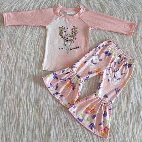 RTS NO MOQ ETA 5/7days Arrived 6 A32-26 Flower cow head light color long sleeve suit