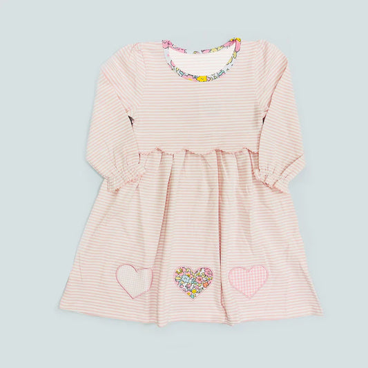 11.20 MOQ:5pcs GLD1515 pre-order toddler girl clothes heart print girl Valentine dress