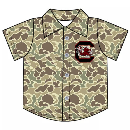 10.8 Custom Moq 5 Baby Boys SC Team Camo Short Sleeve Button Shirt Tops