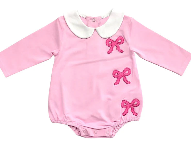 11.12 MOQ:5pcs LR2893 pre-order baby girl clothes bows girl winter bubble