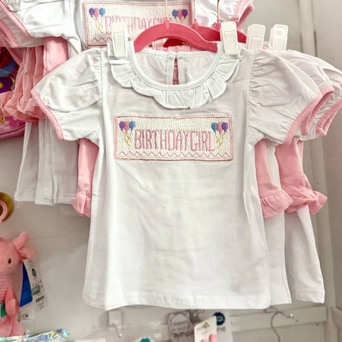 6.13 GSSO2646 Baby Girls Short Ruffle Sleeves Birthday Girl Top Pink Short Set Preorder