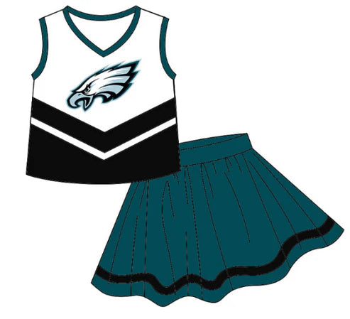 5.13Girls team custom hawk head short-sleeved skirt set