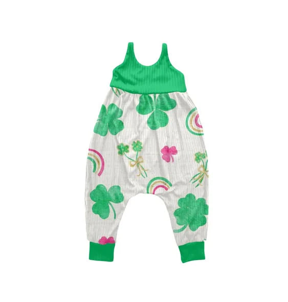 11.21 MOQ:5pcs SR3576 pre-order baby girl clothes lucky girl St. Patrick summer romper