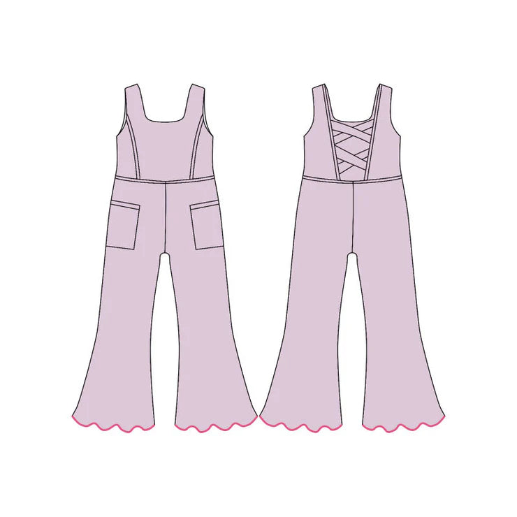 11.25 MOQ:5pcs SR3601 pre-order baby girl clothes purple yoga summer romper