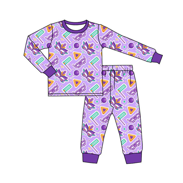 11.6 MOQ：5pcs GLP3115 pre-order toddler girl clothes mardi gras girl winter set