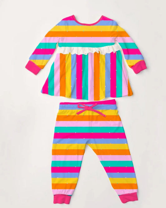 11.27 MOQ：5pcs GLP3204 pre-order toddler girl clothes stripes girl winter set