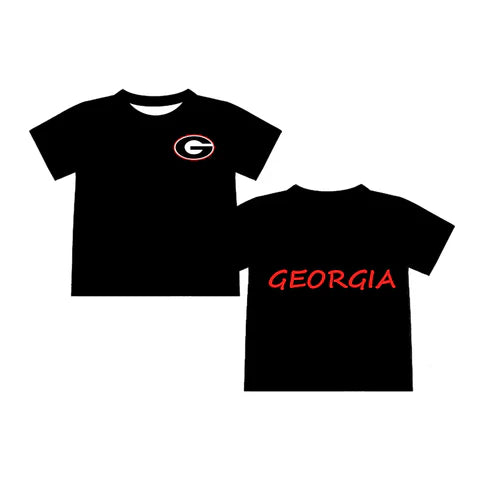 6.25 Custom Moq 3 Baby Boys Black Short Sleeves G Georgia Team Tee Shirts Top