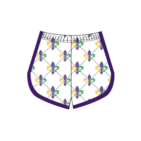 10.6 SS0660 Baby Girls Mardigras Anchors Checked Yoga Shorts Bottoms Preorder