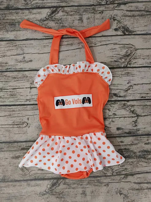 5.5 Baby Girls one pcs team swimsuits preorder(moq 3)