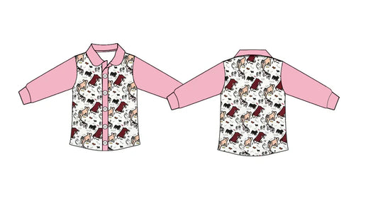 12.2 MOQ:5pcs GT1506 pre-order baby girl clothes animal girl winter top
