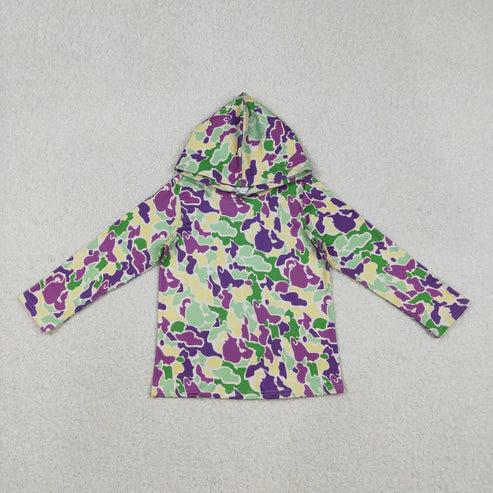 12.8 BT1507 Baby Boys Mardigras Camo Long Sleeve Hoodies Top
