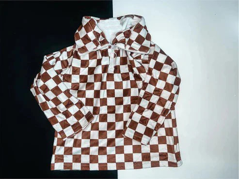 5.30 GT0793 Baby Girls Brown Lattice Zip Pullovers Tops Preorder