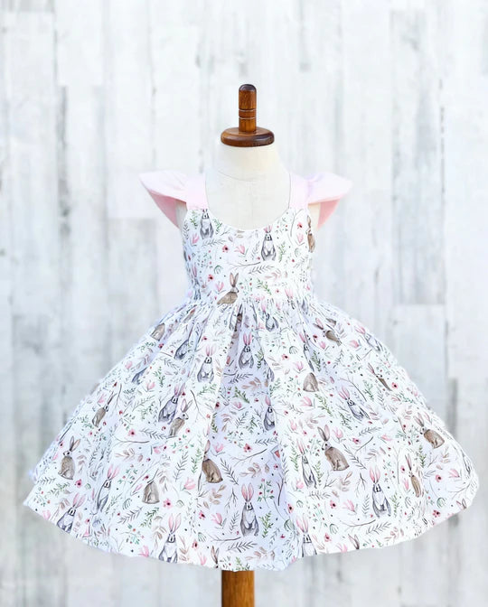 12.25 MOQ:5pcs GSD3363 pre-order toddler girl clothes rabbit girl easter summer dress