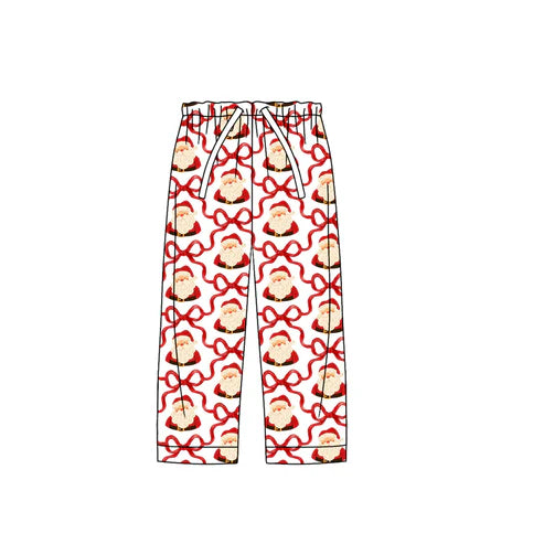 7.1 NO MOQ sales P0787 Pre-order adult clothes Christmas bow red long sleeve pants