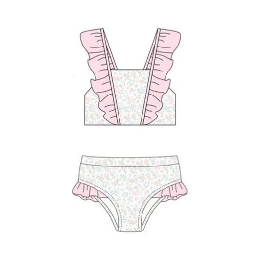 12.5 MOQ:5pcs S0653 pre-order baby girl clothes flower girl summer swimsuit beach wear