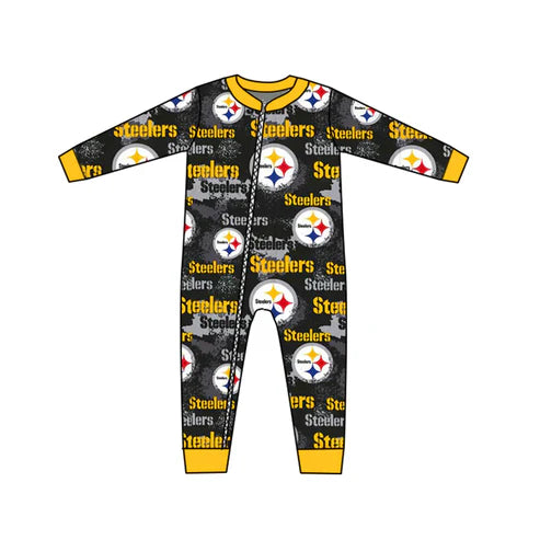 4.28 Preorder Moq 3 Baby Kids Team St Long Sleeve Zip Rompers