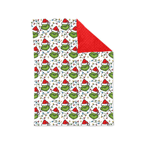 8.18 BL0222 Baby Kids Christmas Lights Green Face Plaid Blankets Preorder